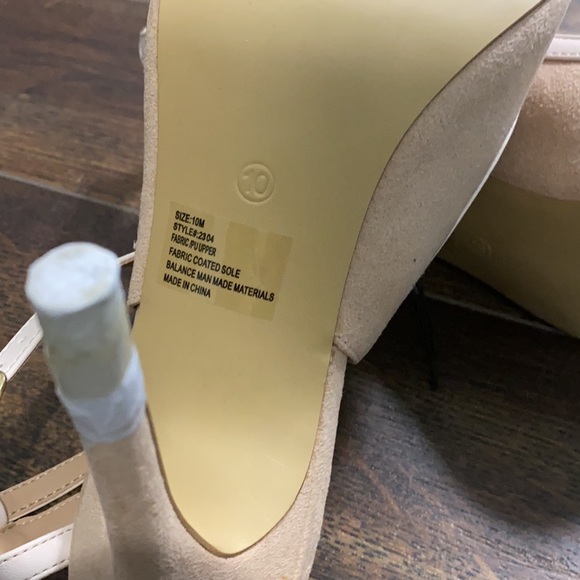 Eva Mendes Blush/Pink pump sandal. Open heel. - Picture 3 of 4